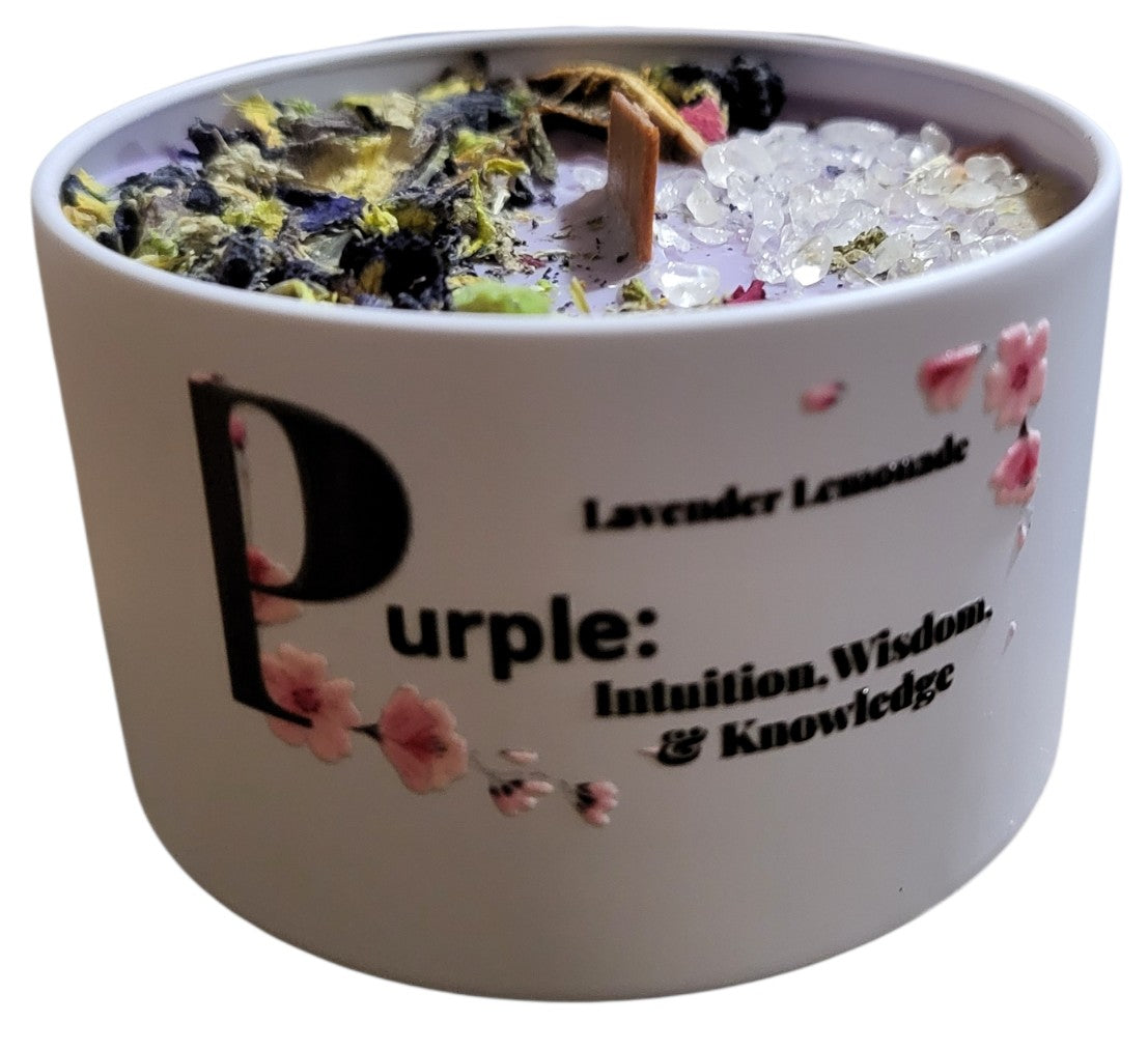 Purple Intuition, Wisdom, and Knowledge Intention Setting Candle by WiccItcandles