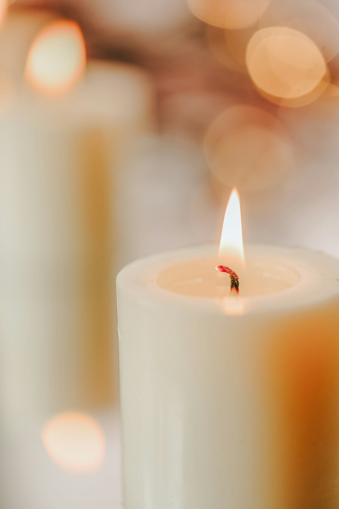 a candle with a flame