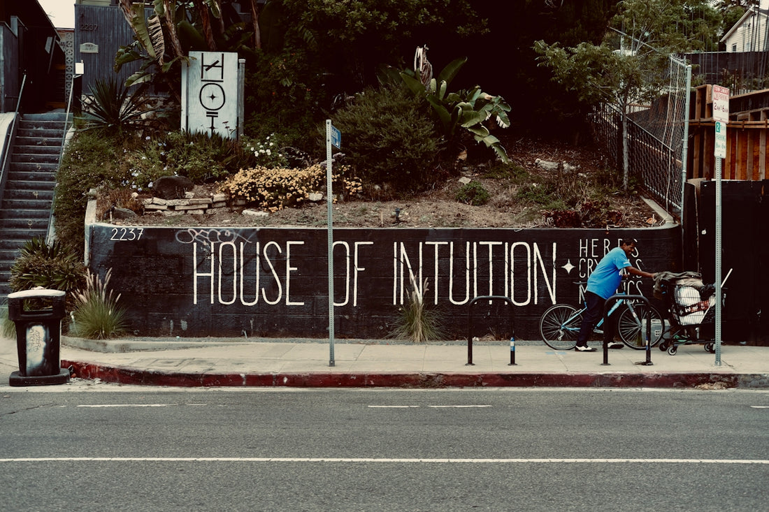 The house of intuition is on a city street.