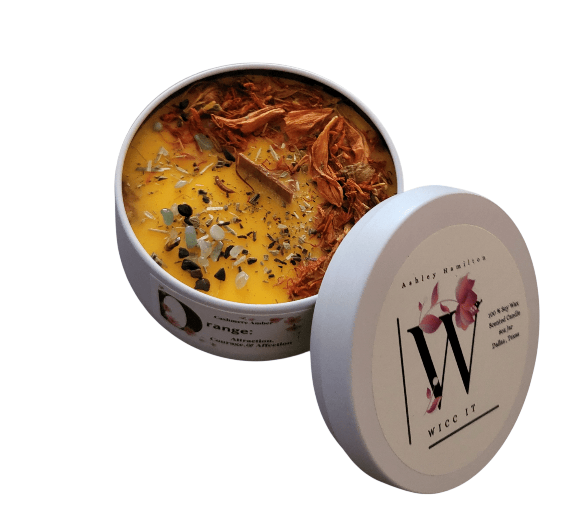 Attraction, Courage, and Affection Intention Setting Inspirational Healing Candle - Wicc It