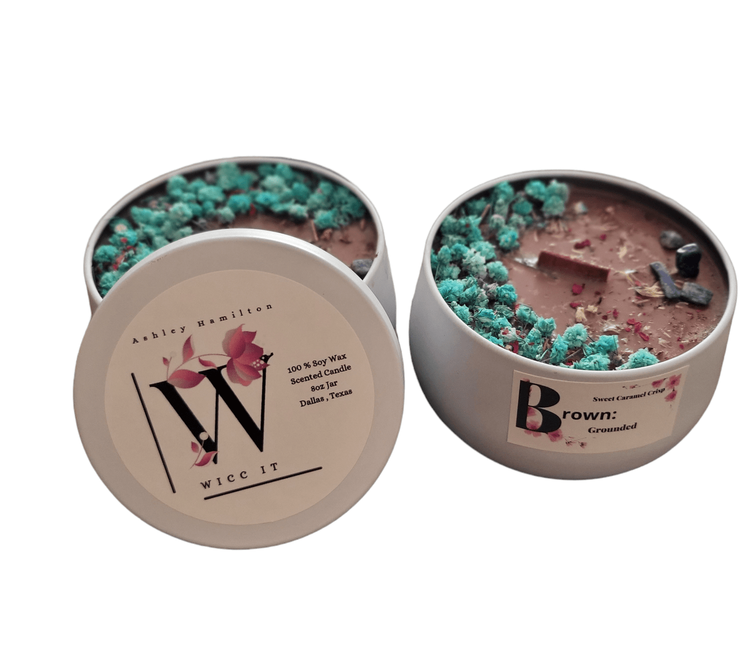 Brown Grounded Affirmation Inspirational Intention Setting Candle. - Wicc It