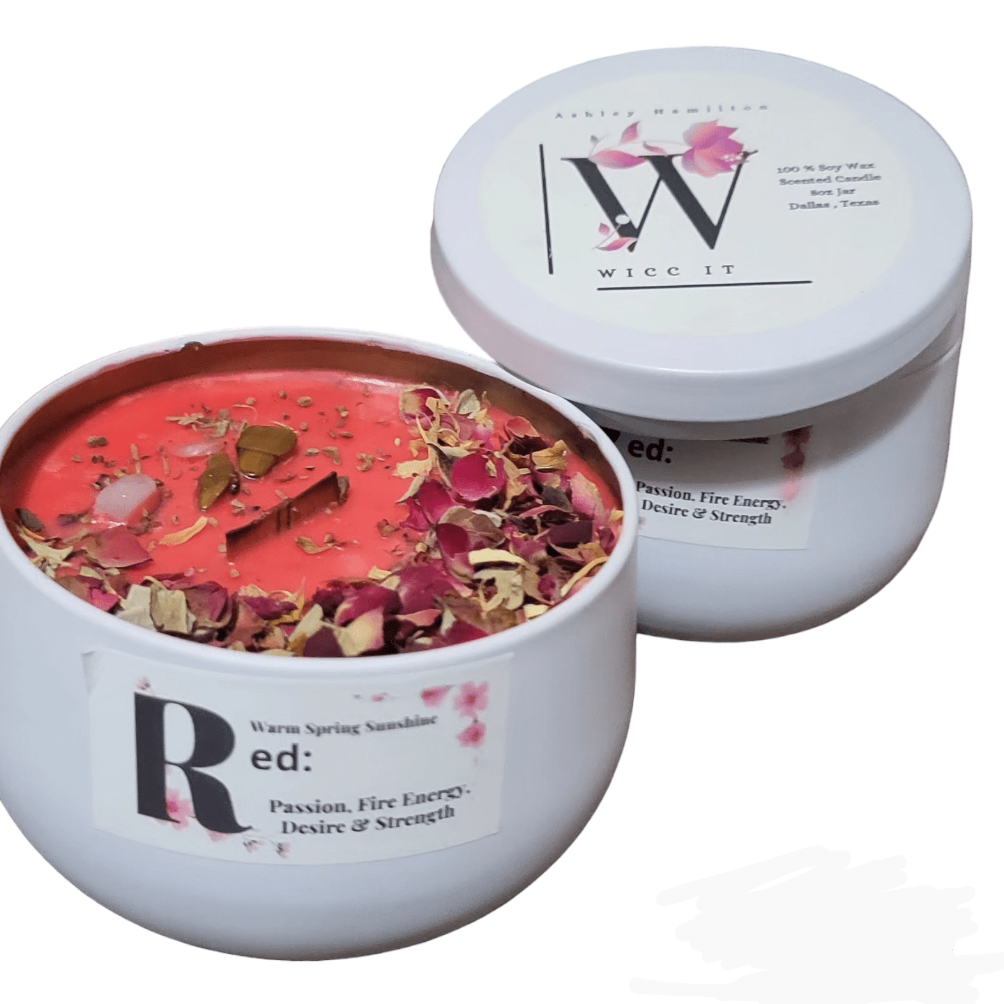 Fire Energy, Passion, Desire, and Strength Red Intention Setting Candle. - Wicc It