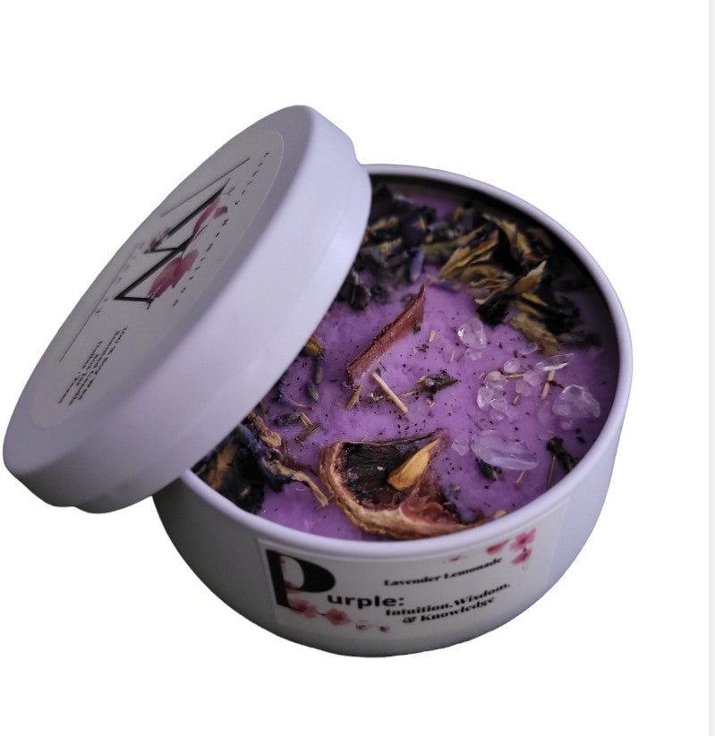 Purple Intuition, Wisdom, and Knowledge Intention Setting Candle. - Wicc It