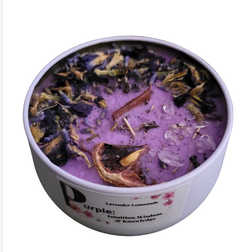 Purple Intuition, Wisdom, and Knowledge Intention Setting Candle. - Wicc It