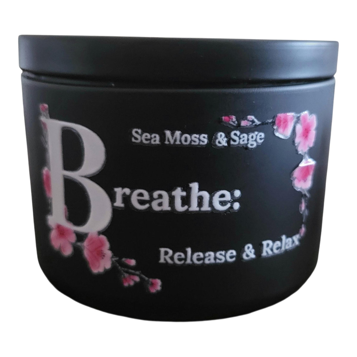 Breathe – Release & Relax Meditation Candle Rituals | Sea Moss & Sage | Red Agate | 8oz Soy Candle