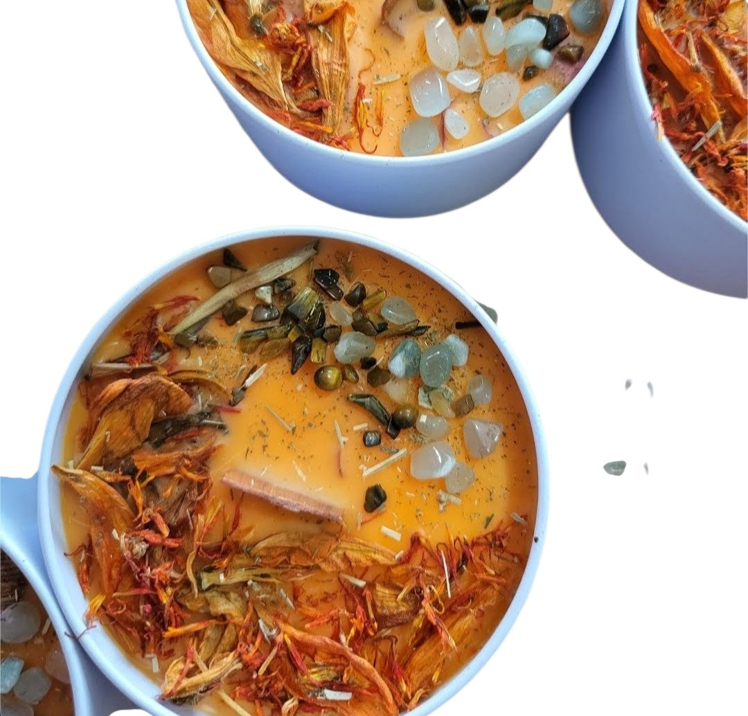 Attraction, Courage, and Affection Intention Setting Inspirational Healing Candle by WiccItcandles