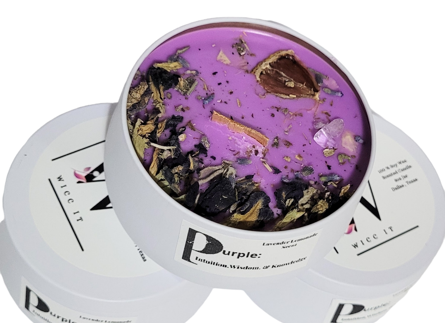 Purple Intuition, Wisdom, and Knowledge Intention Setting Candle.