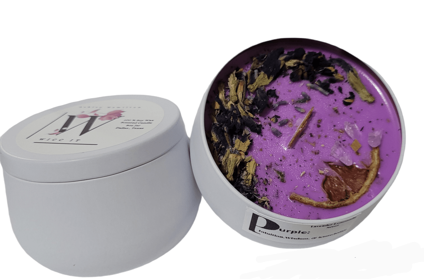 Purple Intuition, Wisdom, and Knowledge Intention Setting Candle. - Wicc It